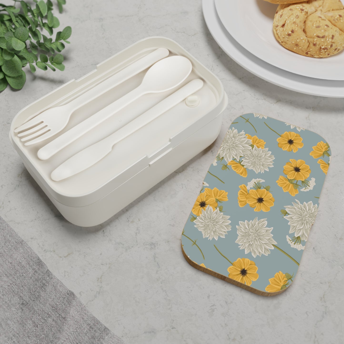 Bento Lunch Box - Buds and Blooms - Cornflower