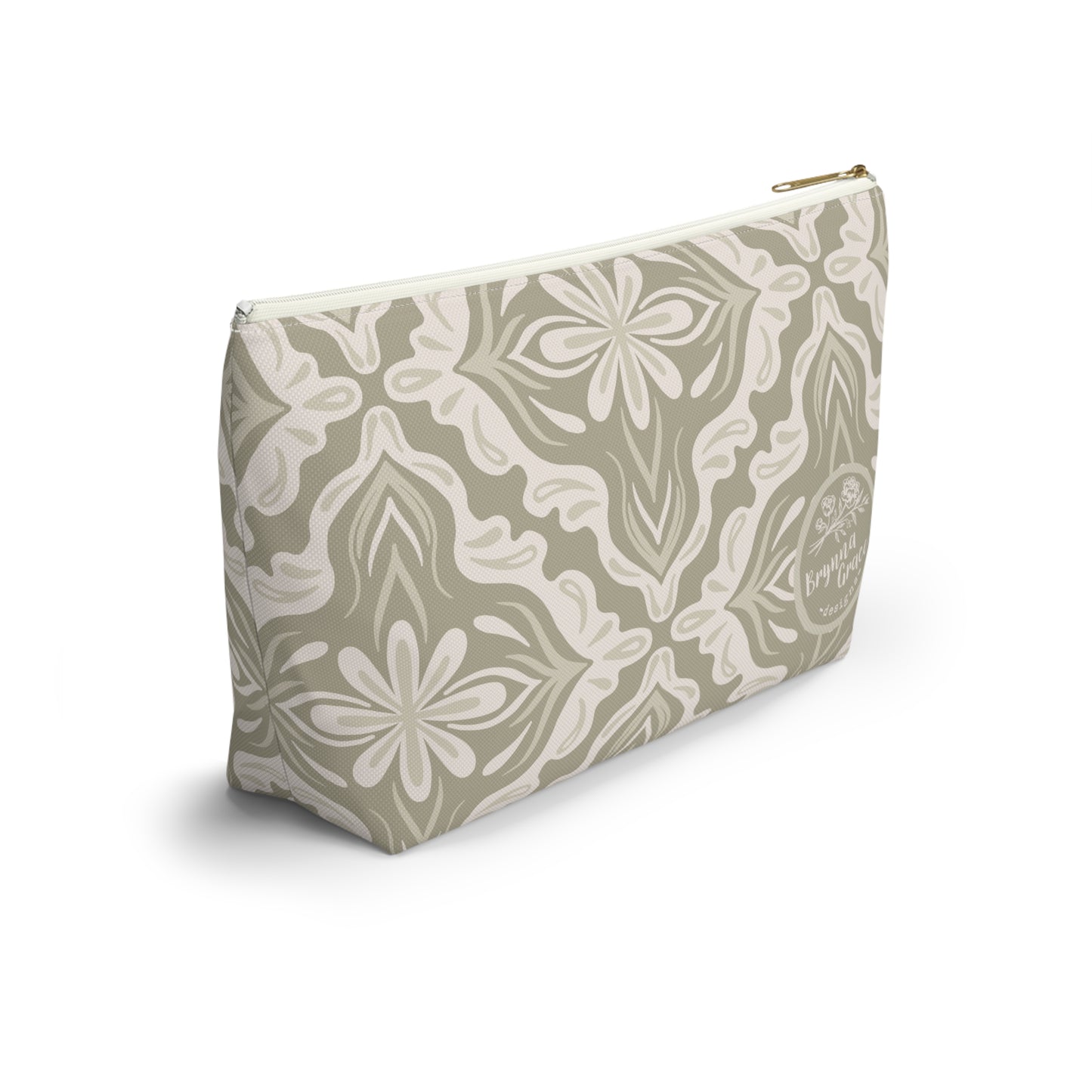 Accessory Pouch - Porcelain Petals - Wheat