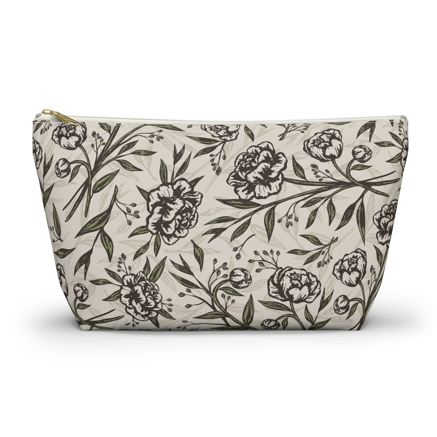 Accessory Pouch w T-bottom - Peony Bliss - Ivory