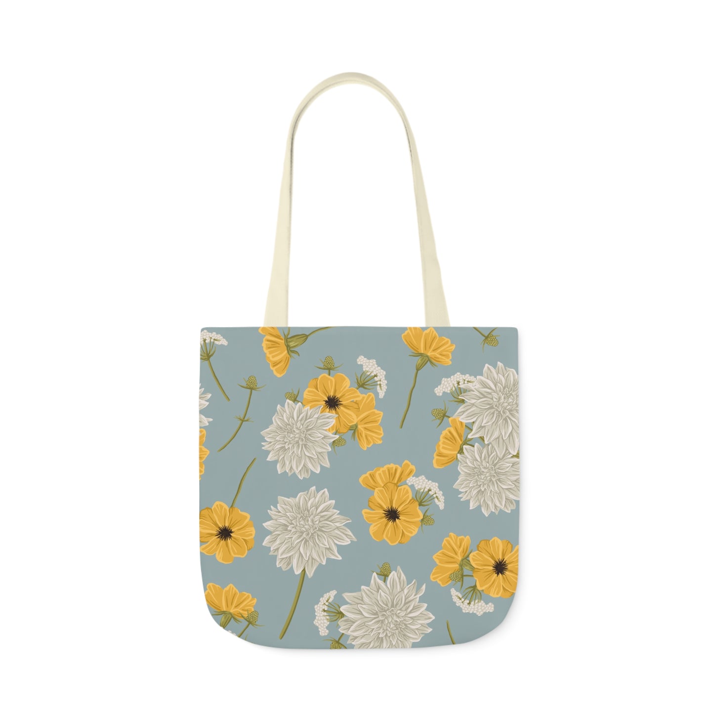Canvas Tote Bag - Buds and Blooms - Cornflower