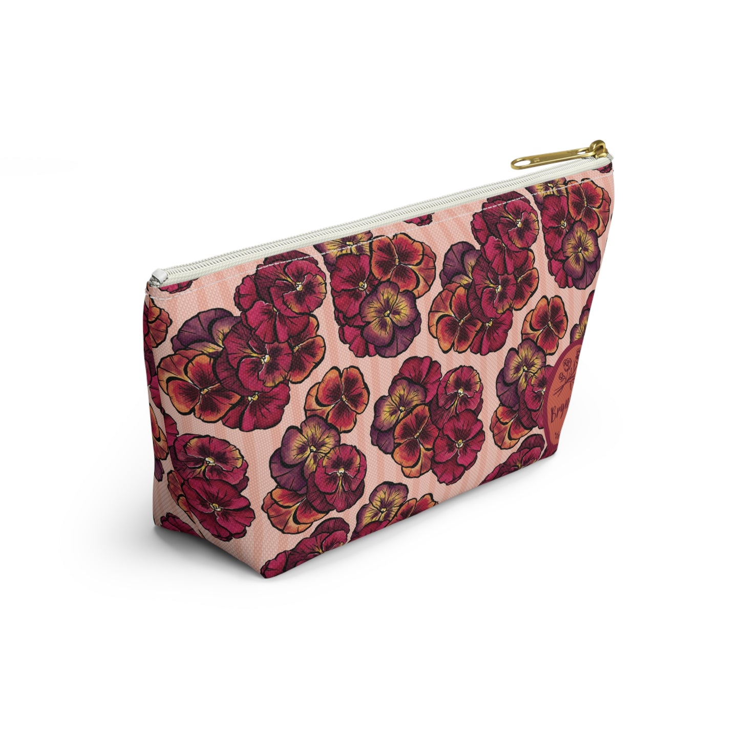 Accessory Pouch w T-bottom - Playful Pansies