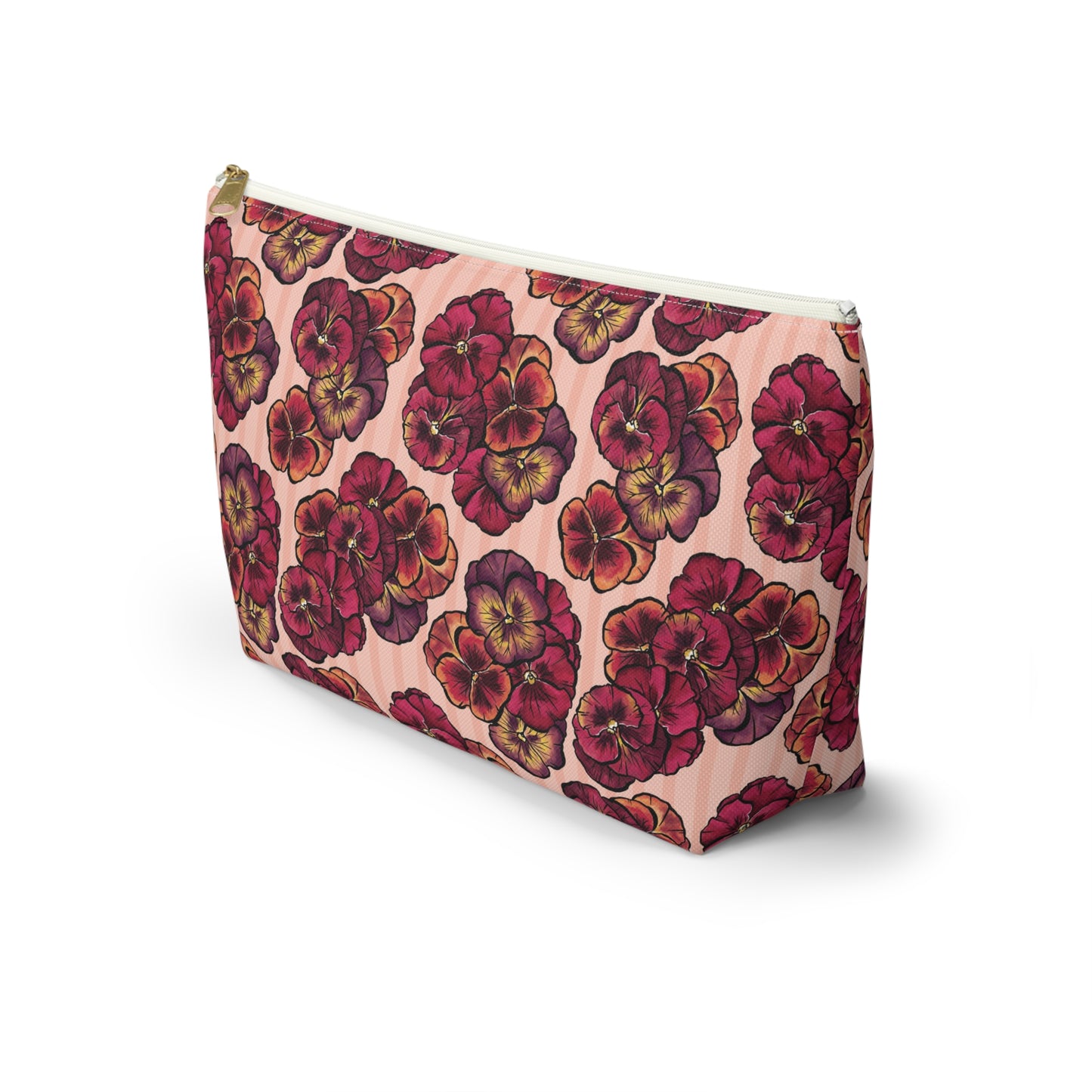 Accessory Pouch w T-bottom - Playful Pansies