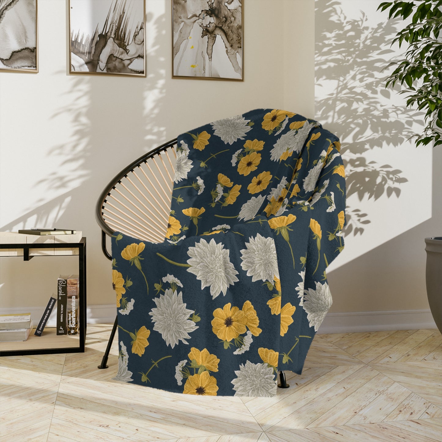 Blanket - Cottage Buds and Blooms - Denim