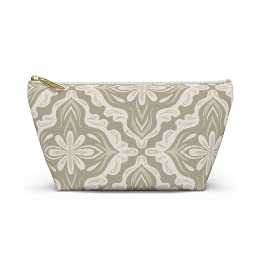 Accessory Pouch - Porcelain Petals - Wheat
