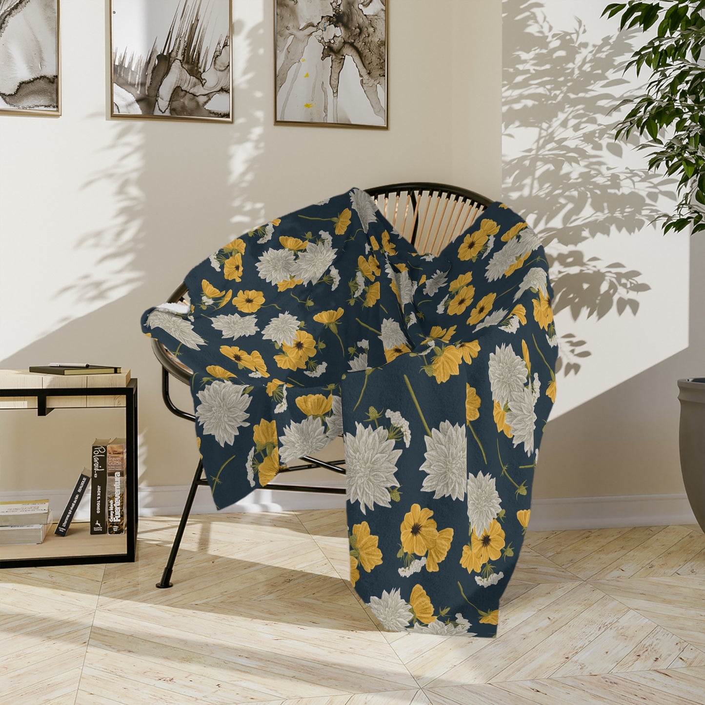 Blanket - Cottage Buds and Blooms - Denim