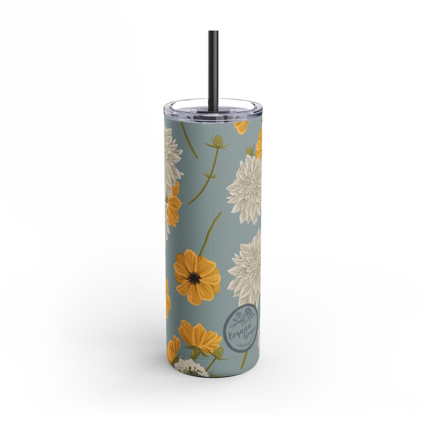 Skinny Tumbler - Buds and Blooms - Cornflower