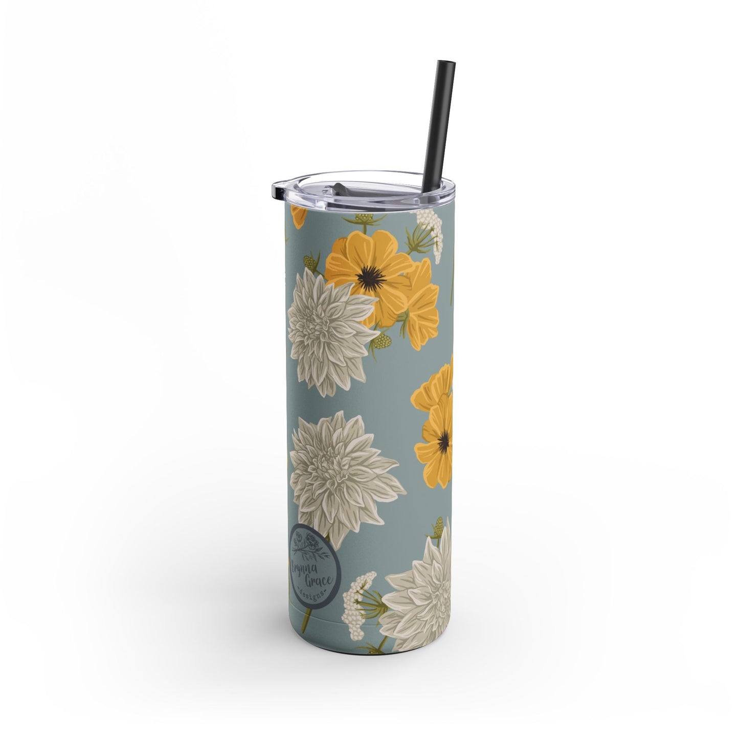 Skinny Tumbler - Buds and Blooms - Cornflower