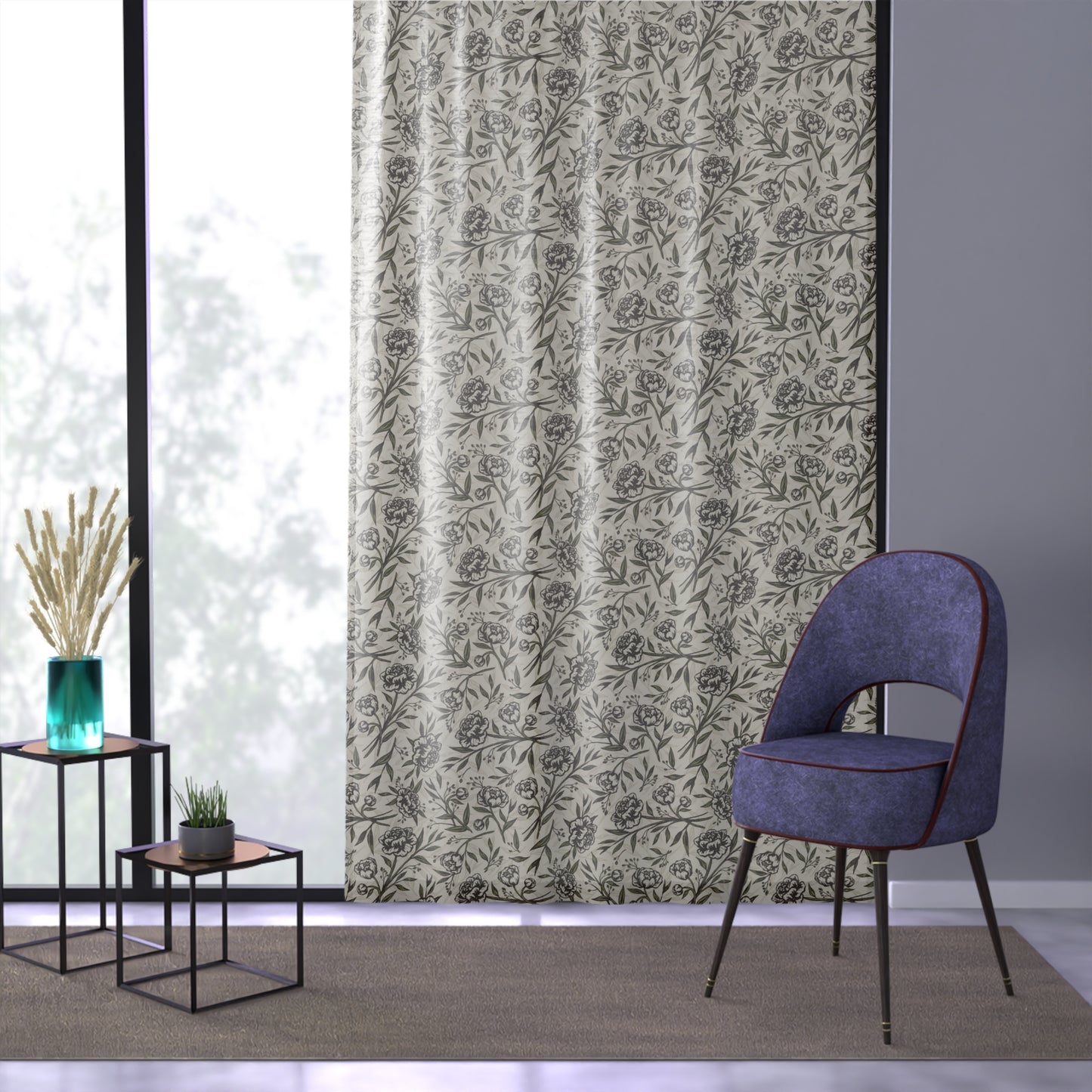 Window Curtain - Peony Bliss - Ivory