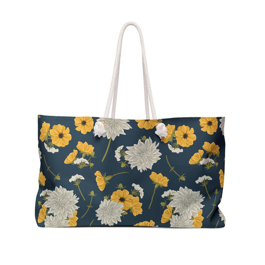 Weekender Bag - Buds and Blooms - Denim