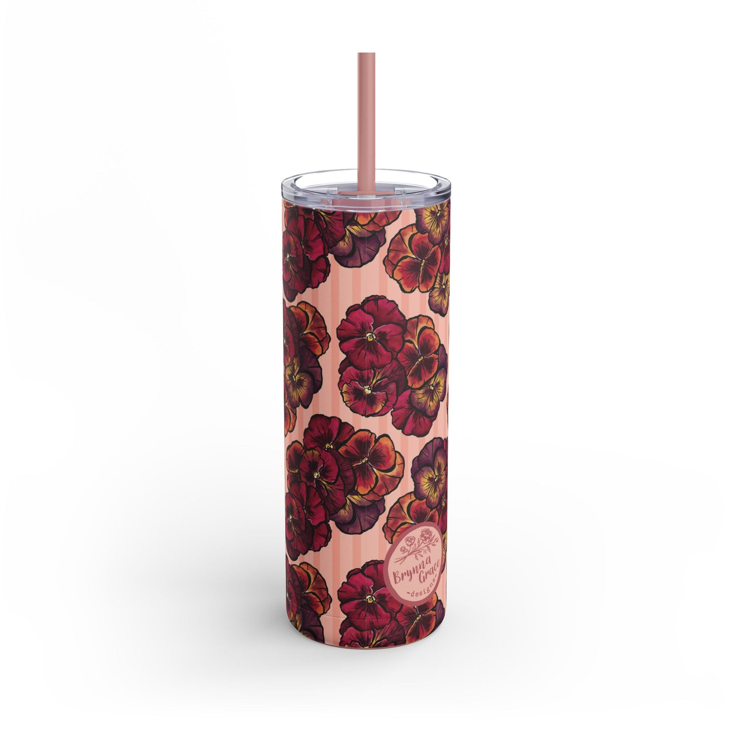 Skinny Tumbler - Playful Pansies