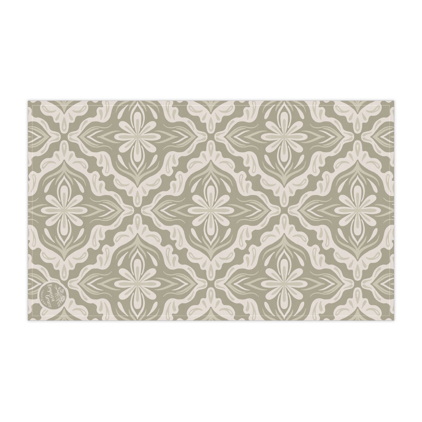 Tea Towel - Porcelain Petals - Wheat