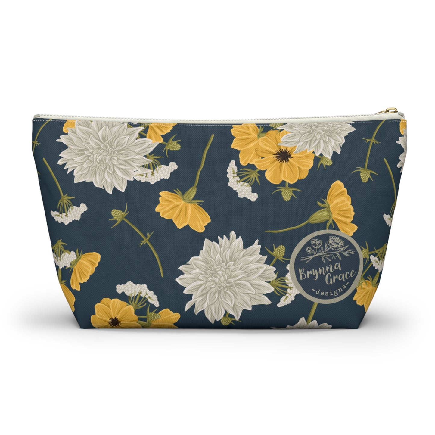 Accessory Pouch - Buds and Blossoms - Denim