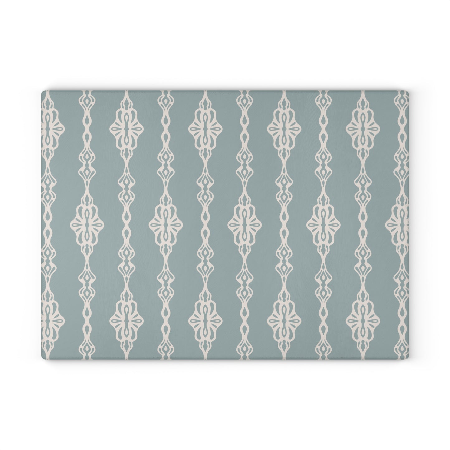 Glass Cutting Board - Trellis Tangles - Cornflower