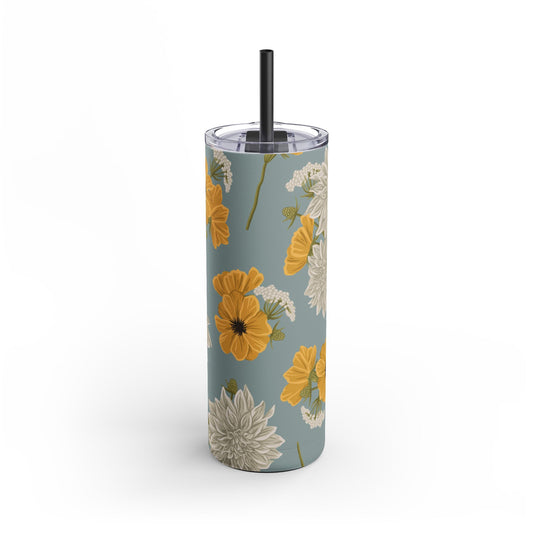Skinny Tumbler - Buds and Blooms - Cornflower