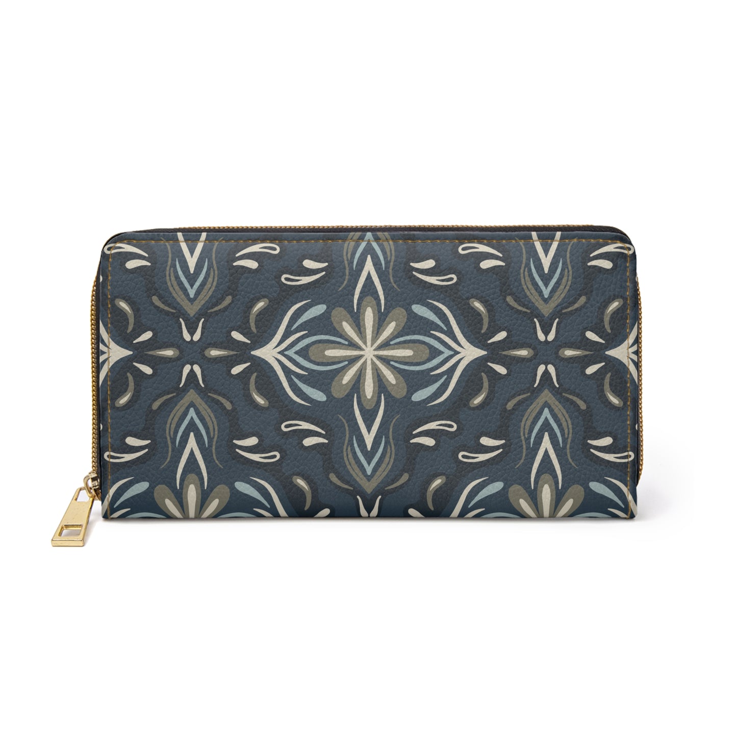Zipper Wallet - Porcelain Petals - Denim