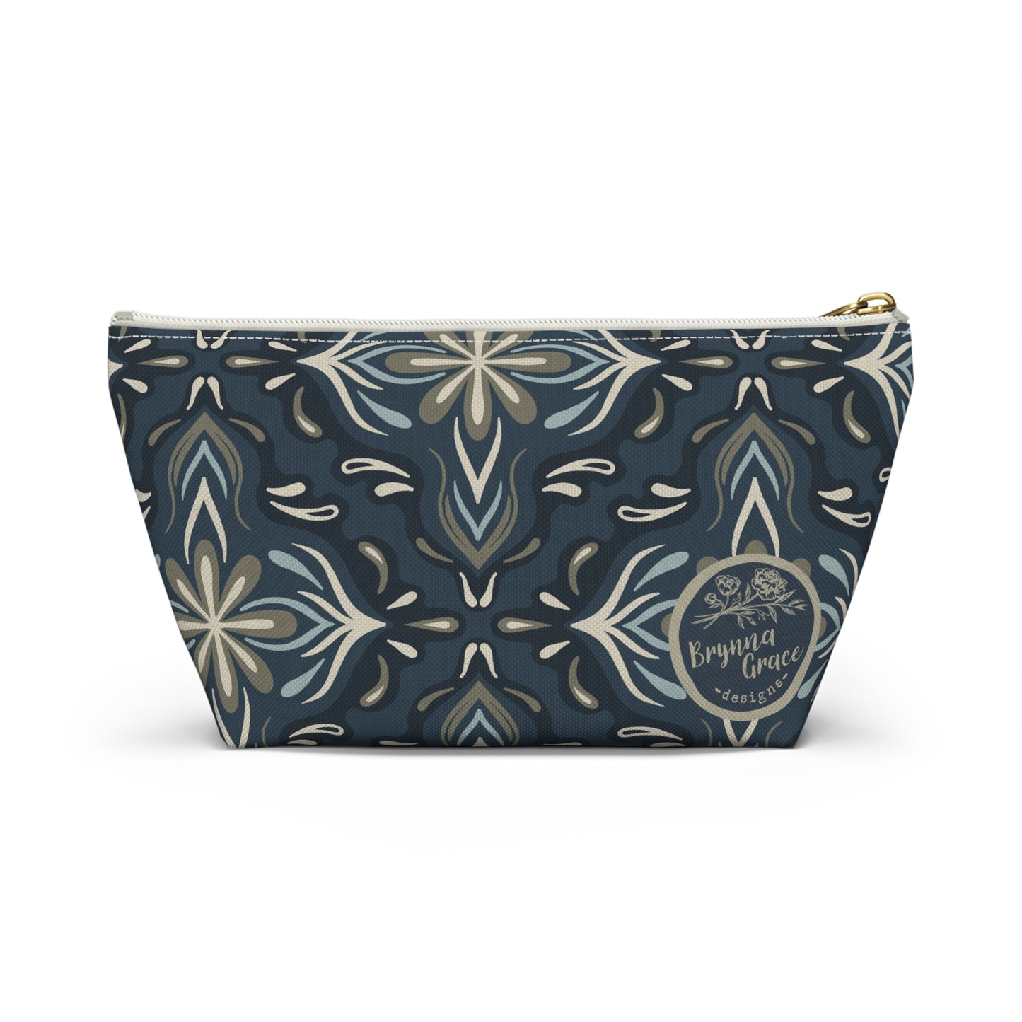 Accessory Pouch - Porcelain Petals - Denim