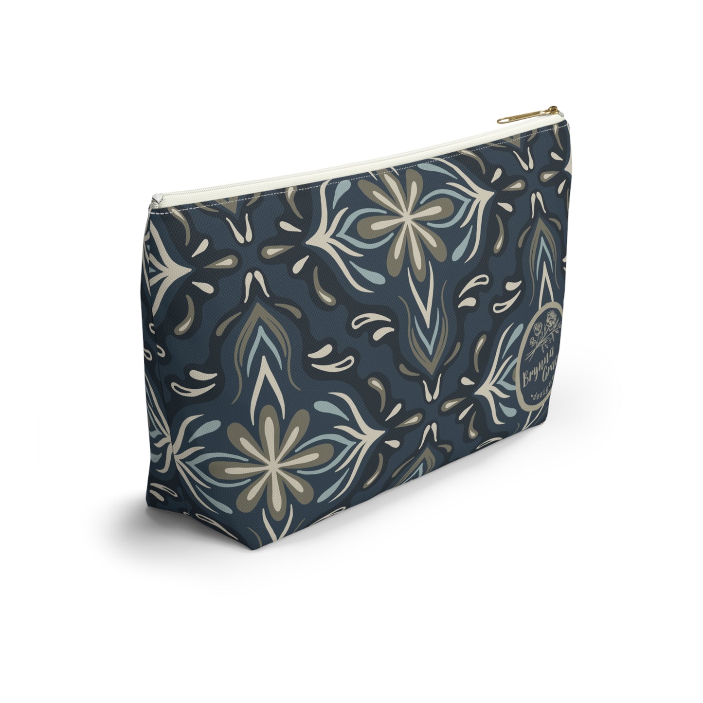 Accessory Pouch - Porcelain Petals - Denim