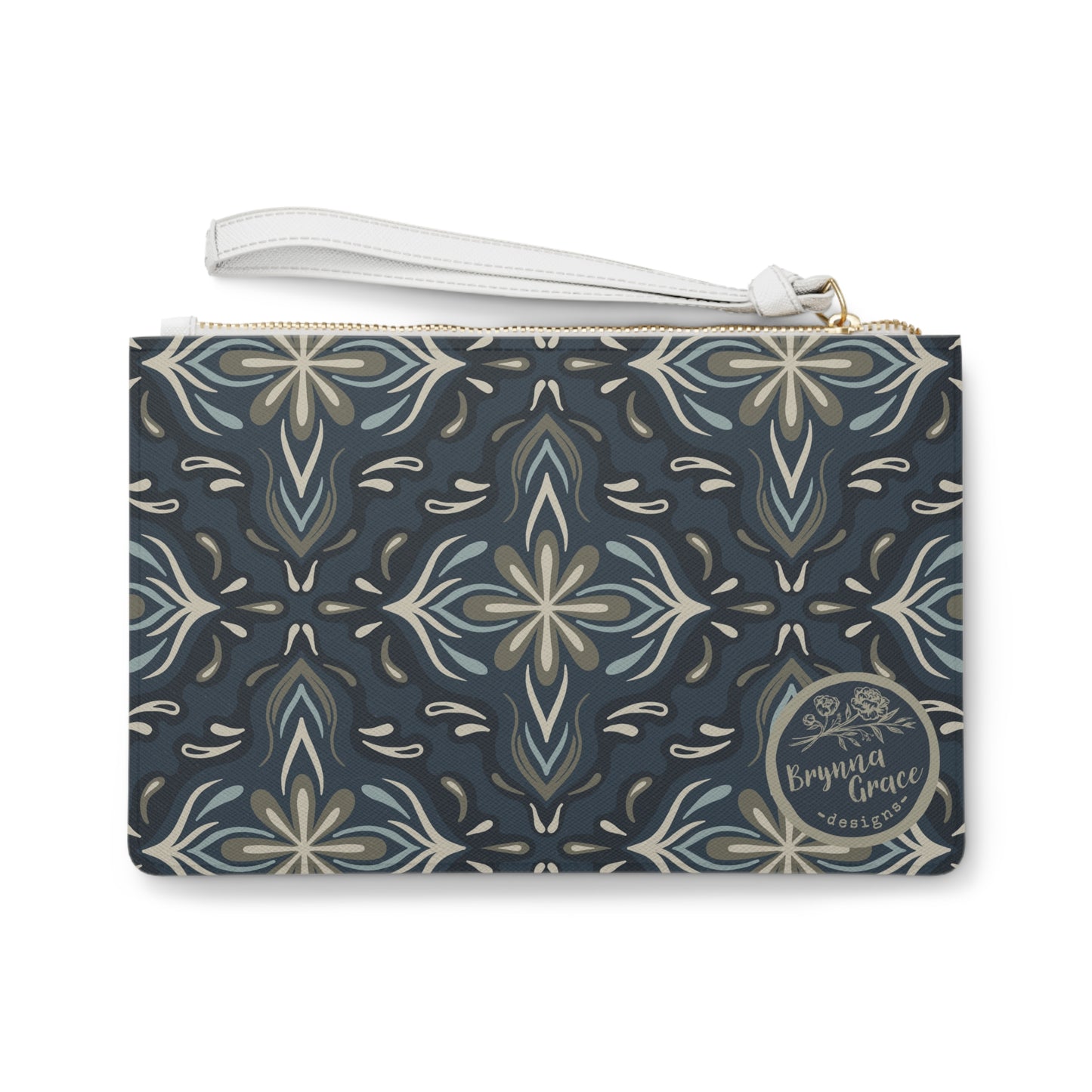 Clutch Bag - Porcelain Petals - Denim