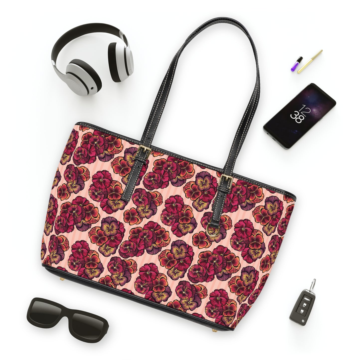 Shoulder Bag - Playful Pansies