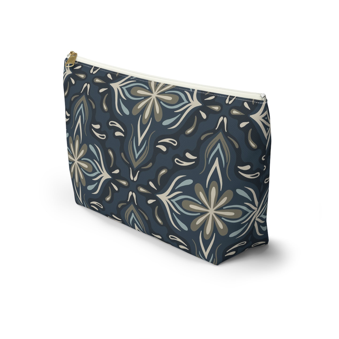Accessory Pouch - Porcelain Petals - Denim