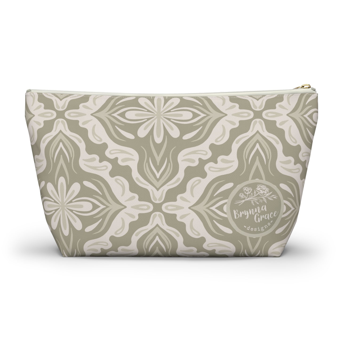 Accessory Pouch - Porcelain Petals - Wheat