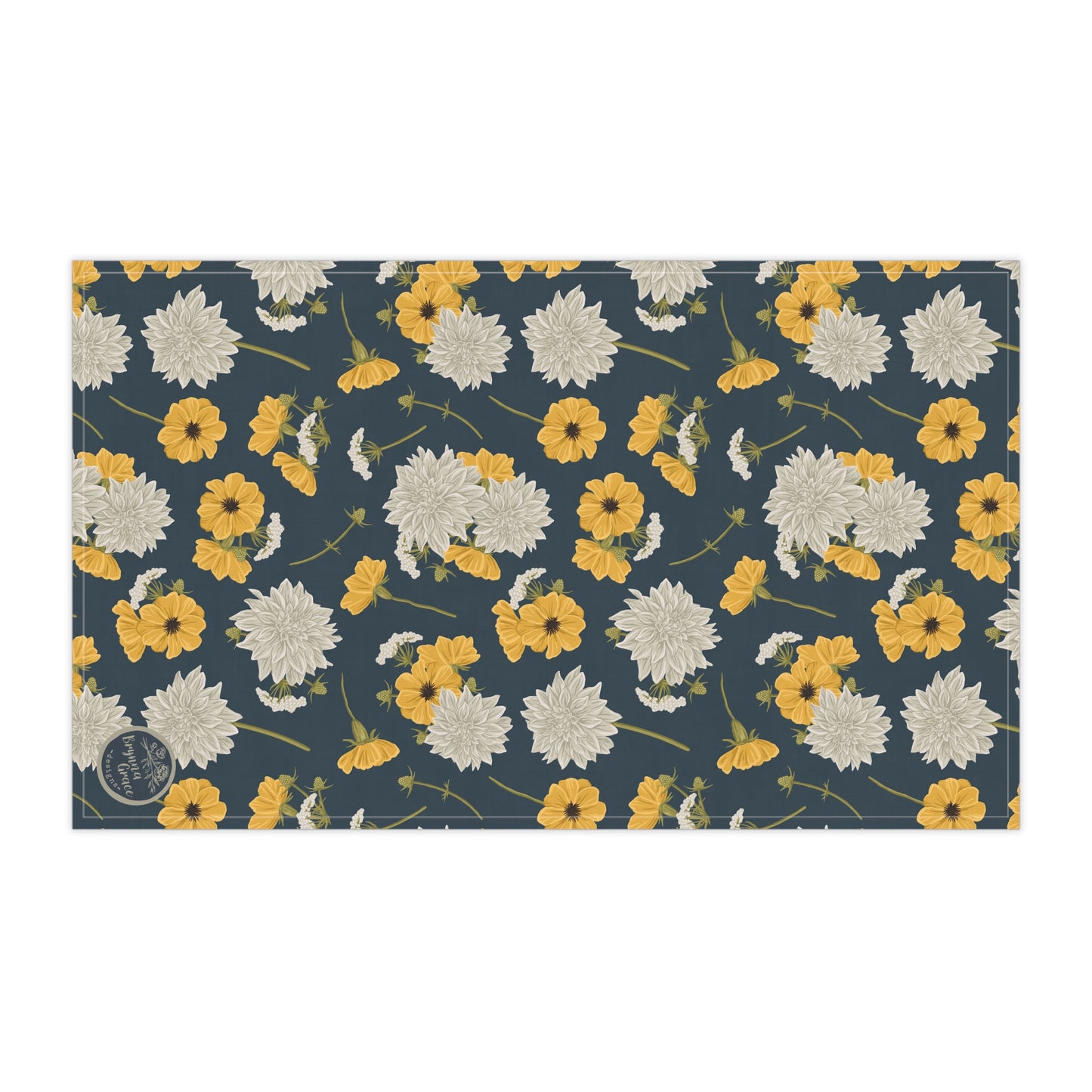 Tea Towel - Buds and Blooms - Denim