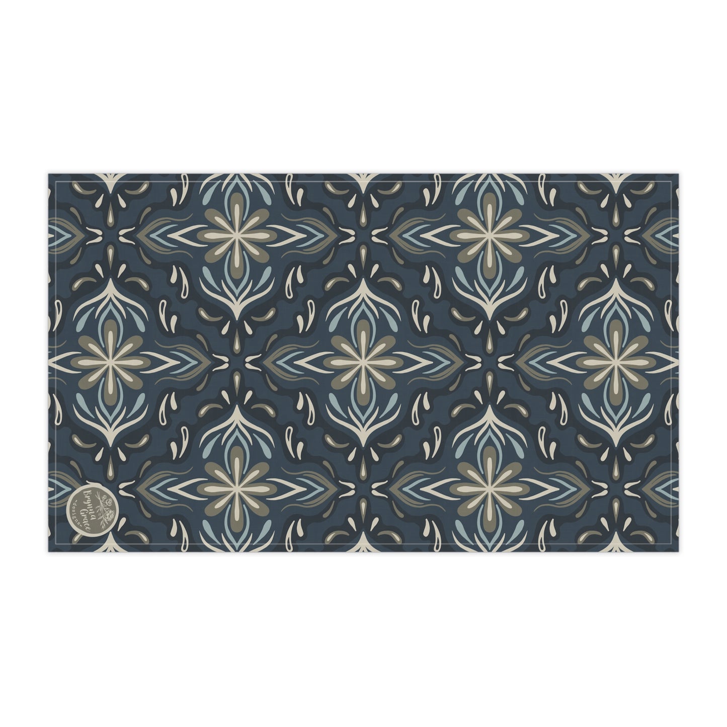 Tea Towel - Porcelain Petals - Denim