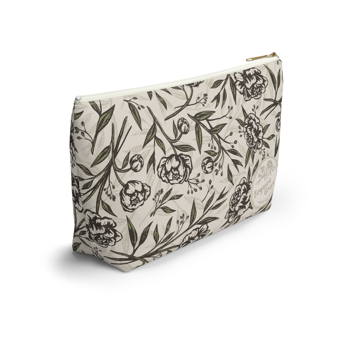 Accessory Pouch w T-bottom - Peony Bliss - Ivory