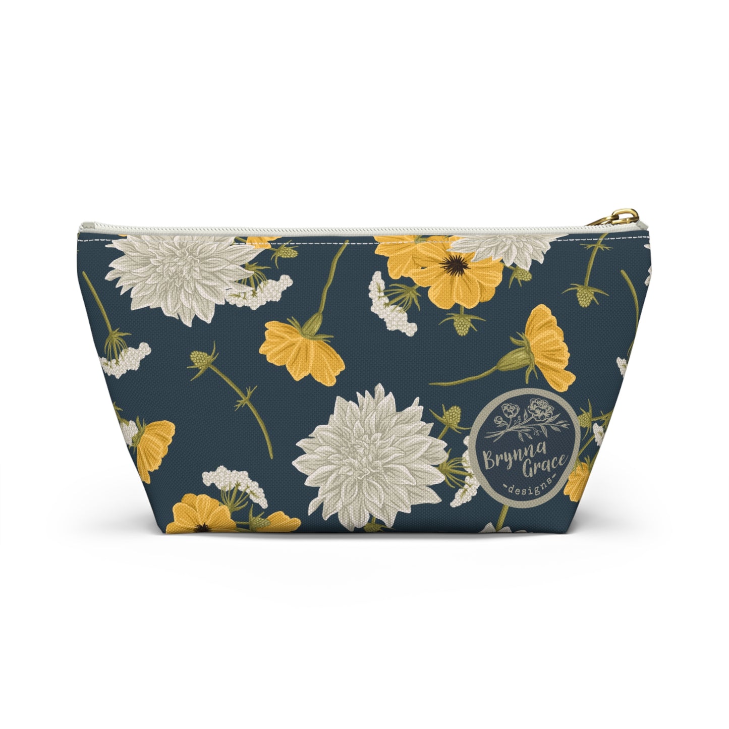 Accessory Pouch - Buds and Blossoms - Denim