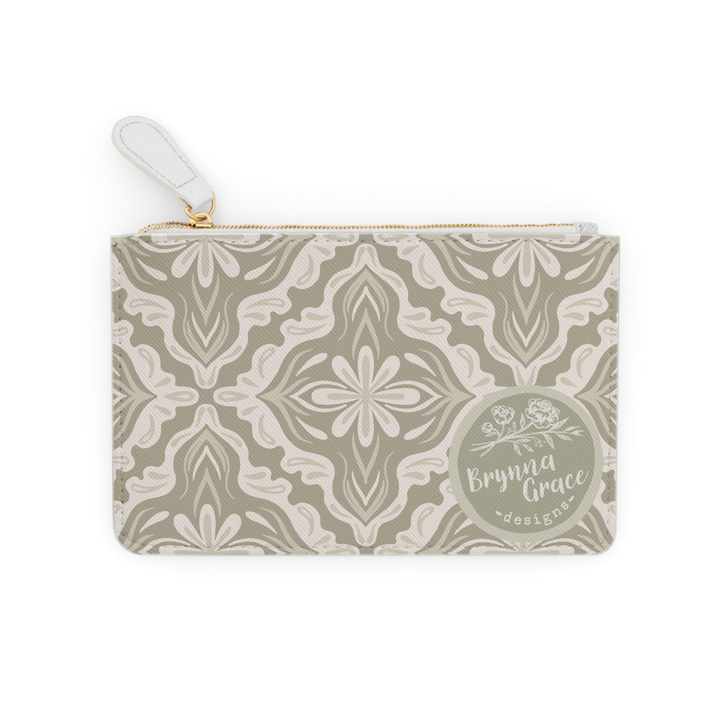 Mini Clutch Bag - Porcelain Petals - Wheat