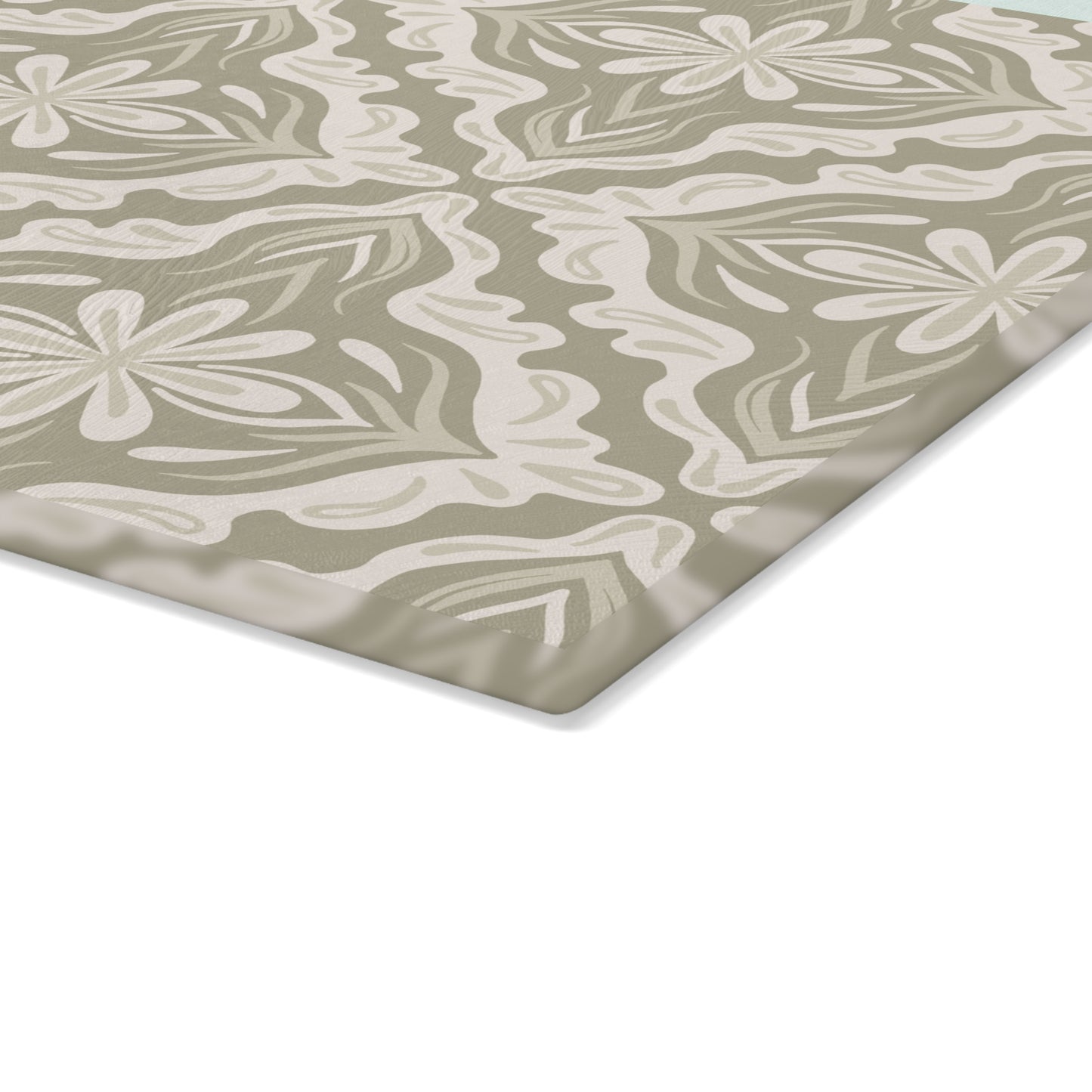 Glass Cutting Board - Porcelain Petals - Wheat