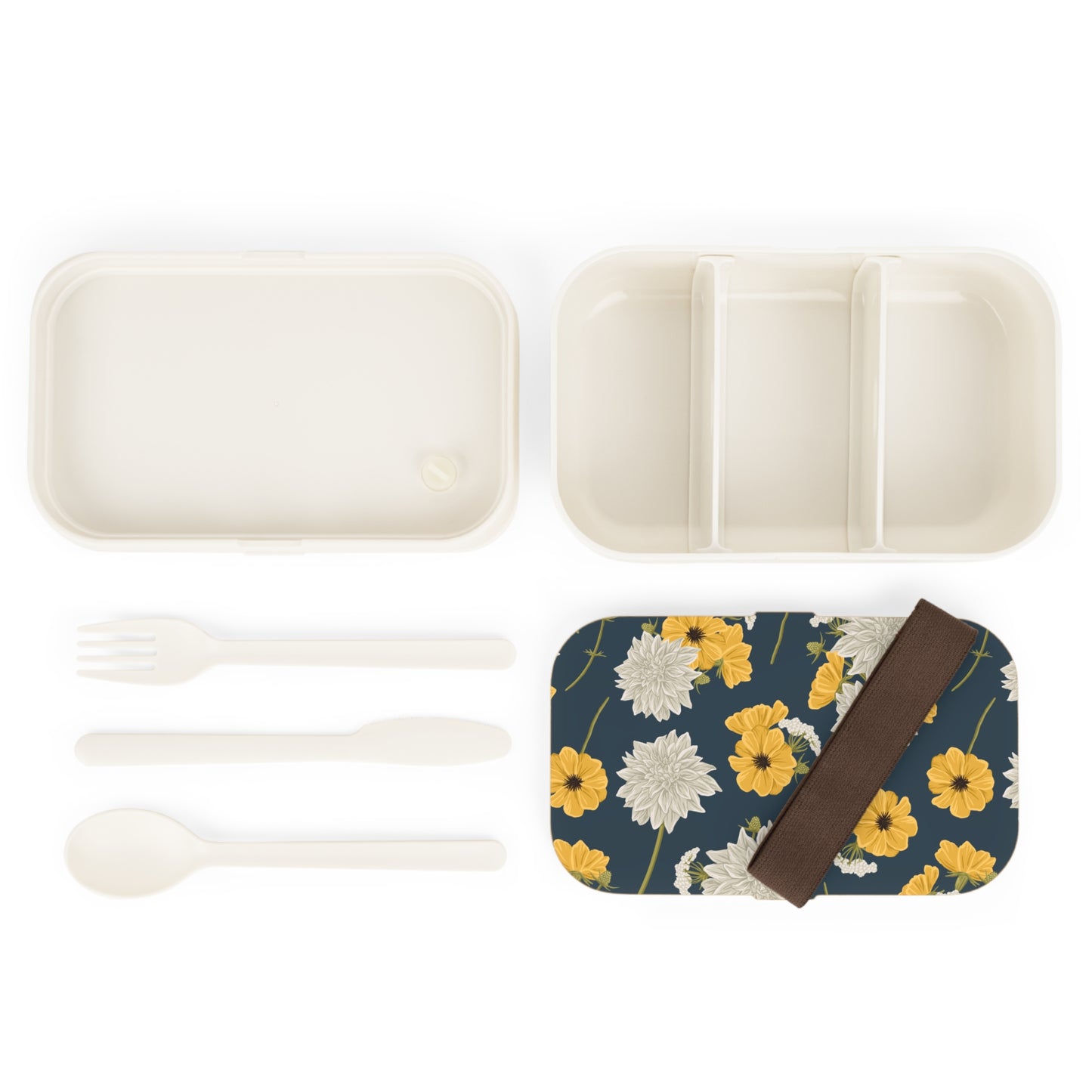 Bento Lunch Box - Buds and Blooms - Denim