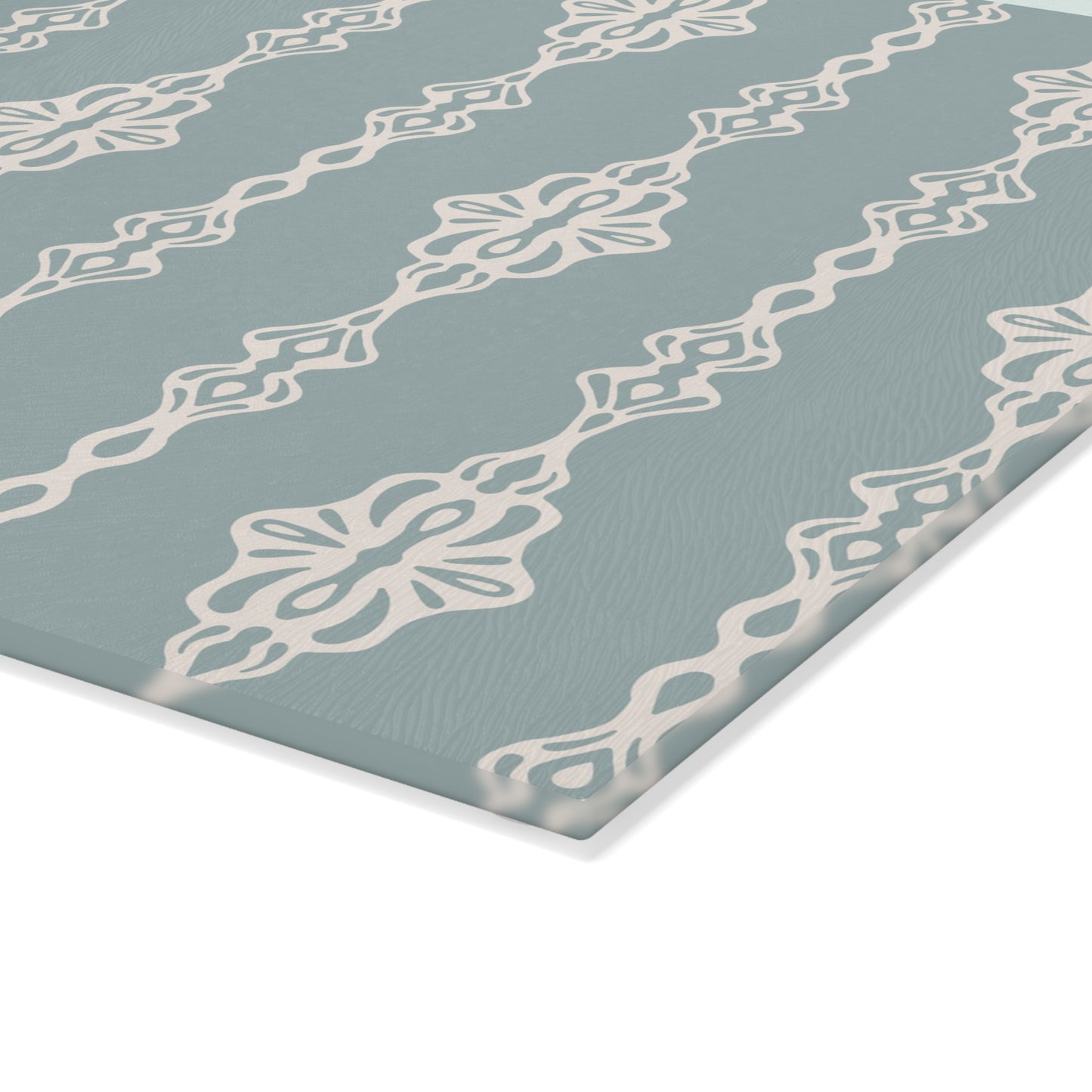 Glass Cutting Board - Trellis Tangles - Cornflower