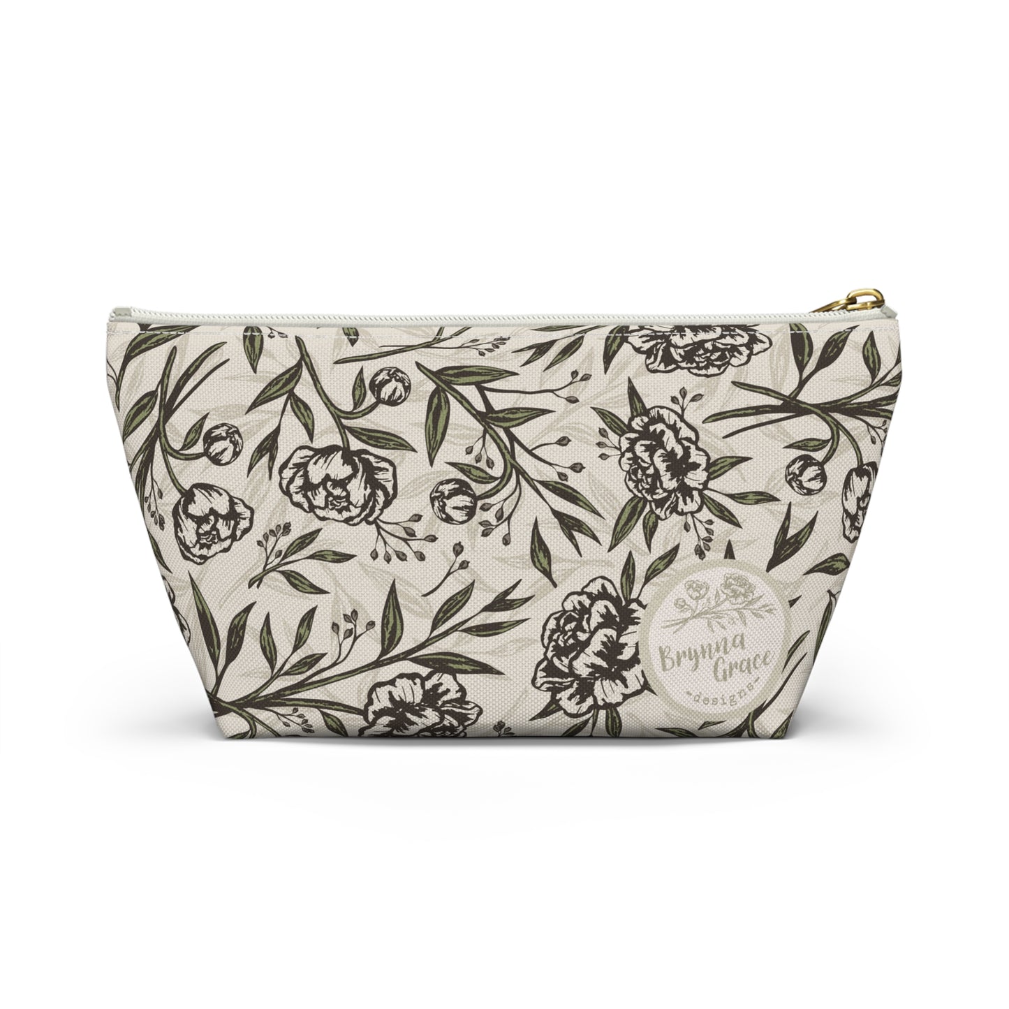 Accessory Pouch w T-bottom - Peony Bliss - Ivory