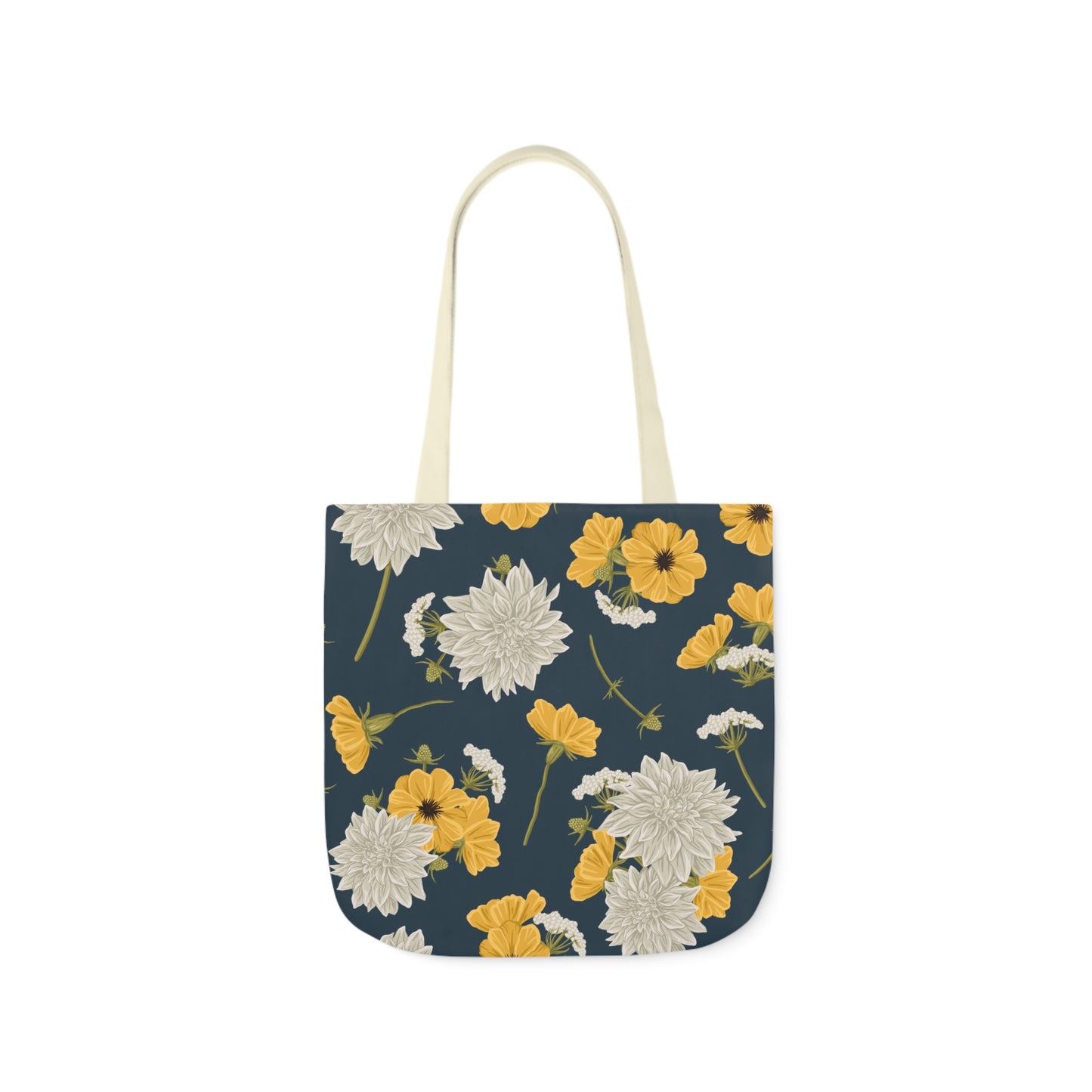 Canvas Tote Bag - Buds and Blooms - Denim