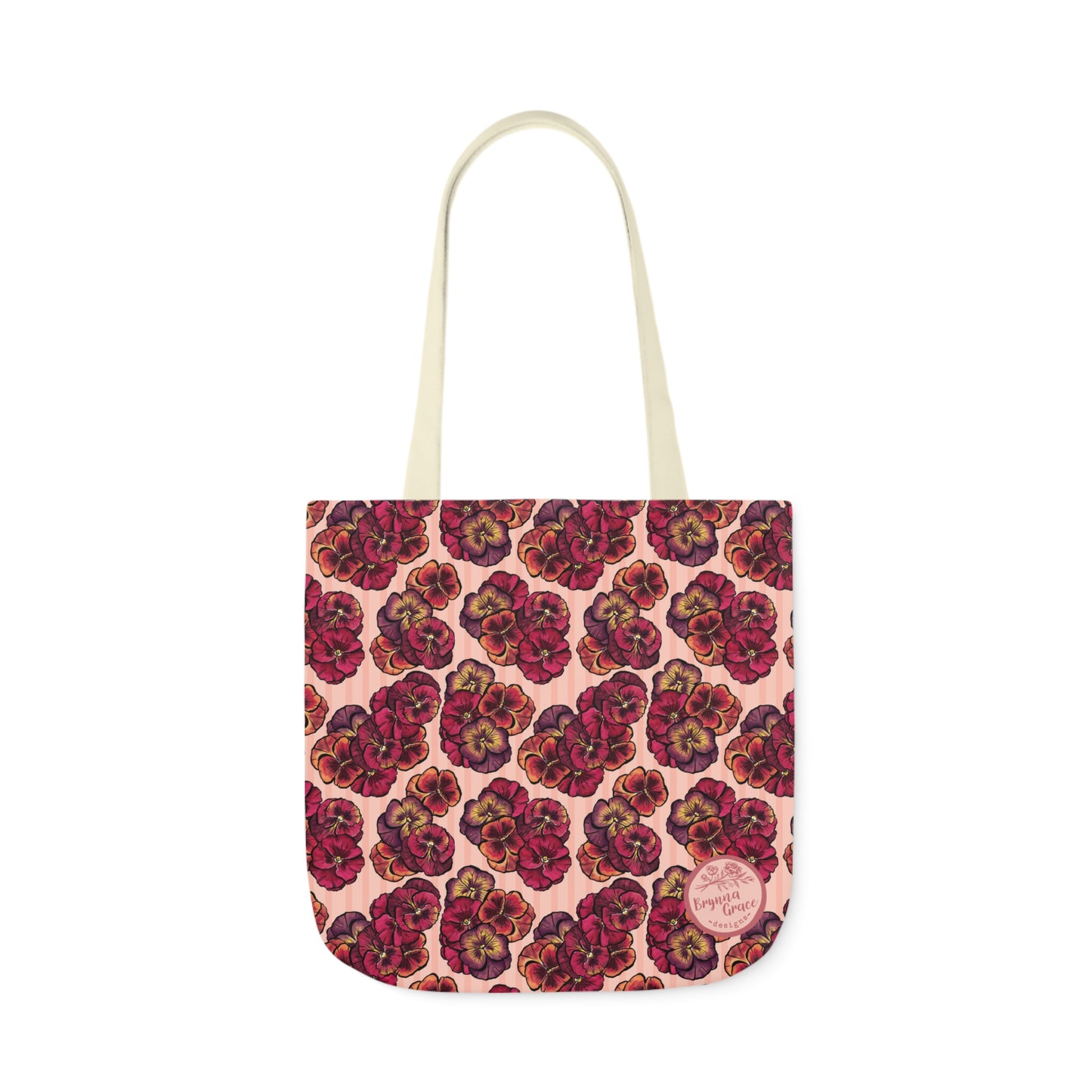 Canvas Tote Bag - Playful Pansies