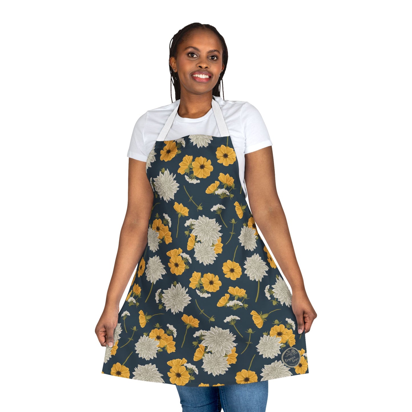 Apron - Cottage Buds and Blooms Apron - Denim
