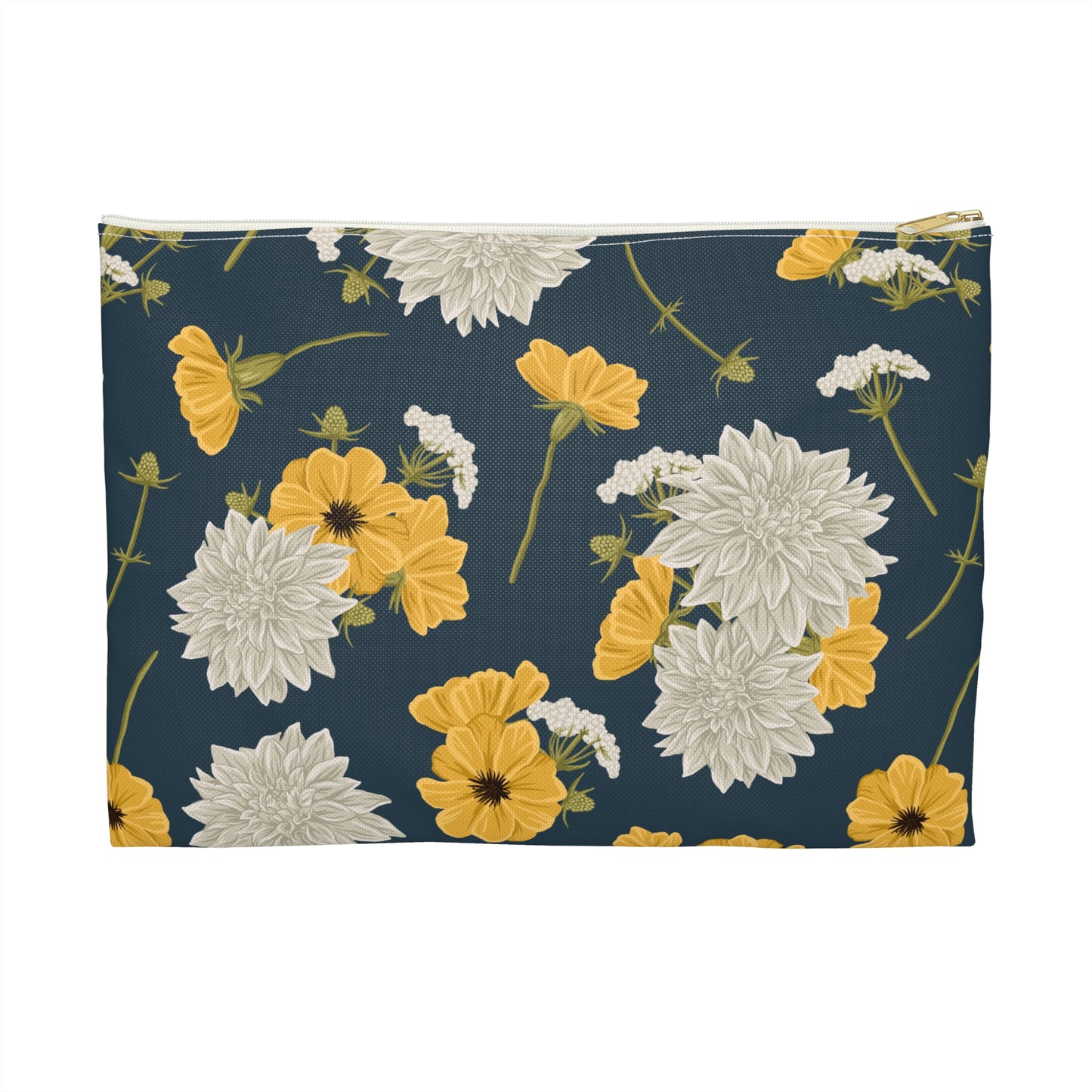 Accessory Pouch - Cottage Buds and Blooms - Denim