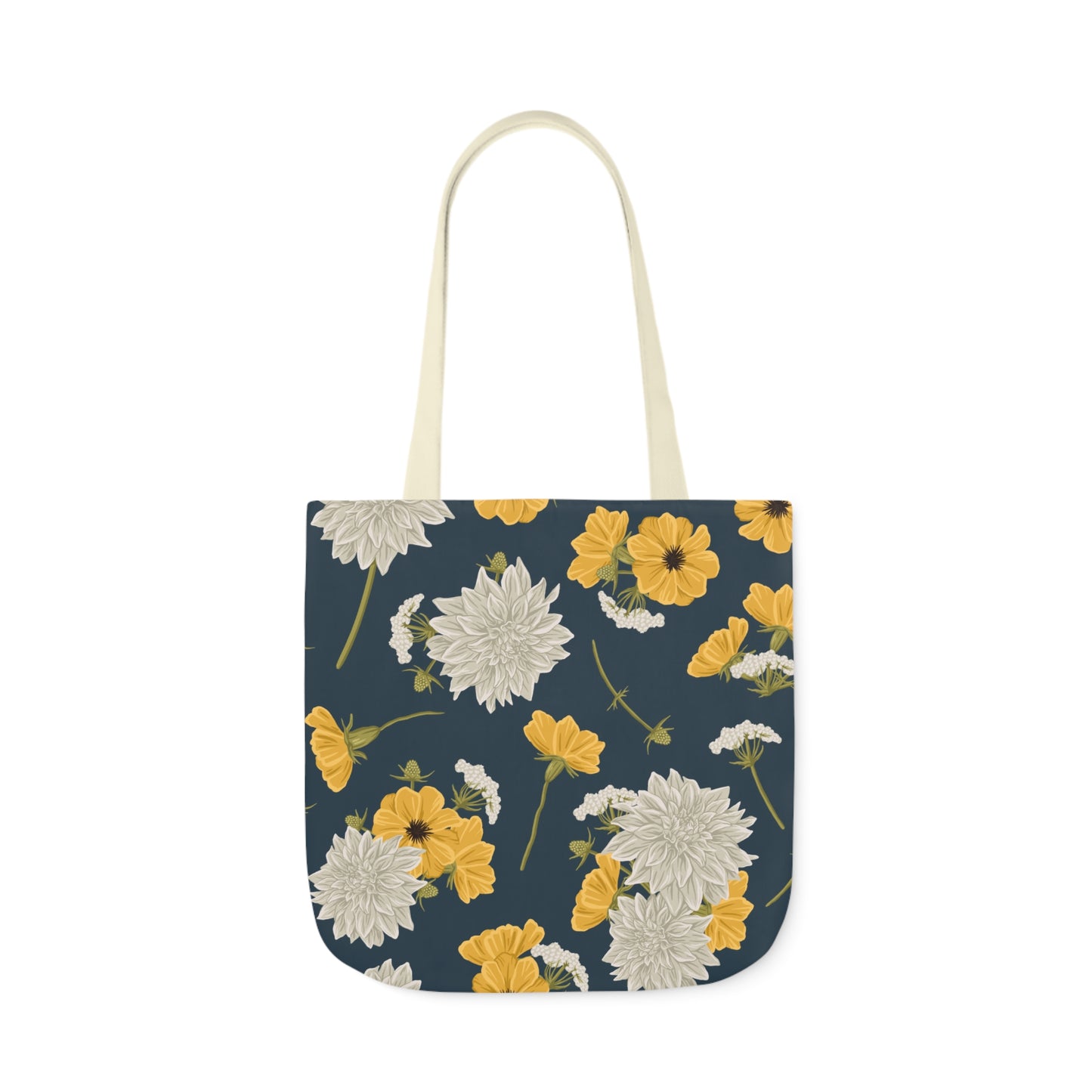 Canvas Tote Bag - Buds and Blooms - Denim