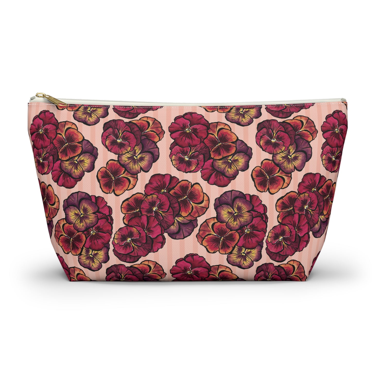 Accessory Pouch w T-bottom - Playful Pansies