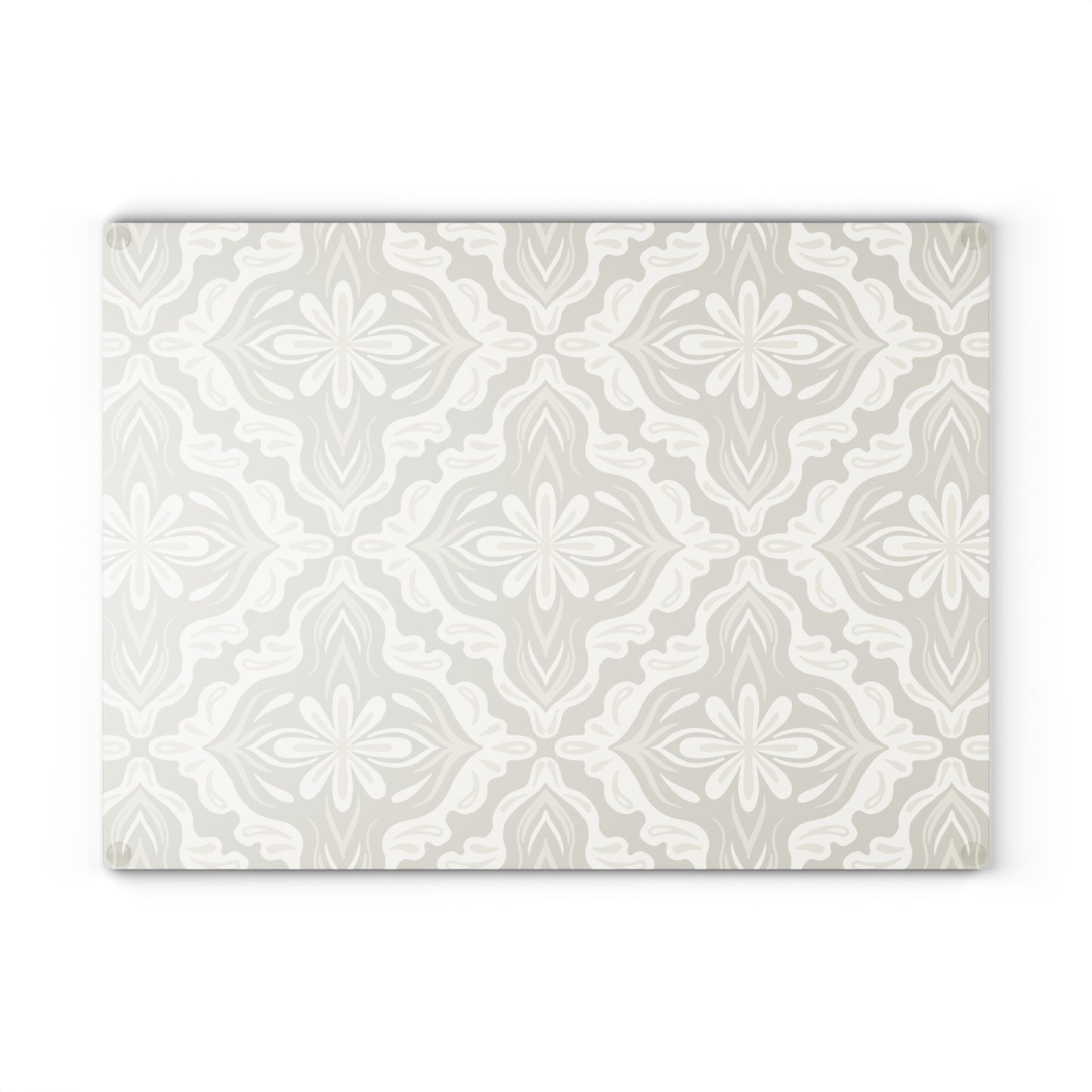 Glass Cutting Board - Porcelain Petals - Wheat