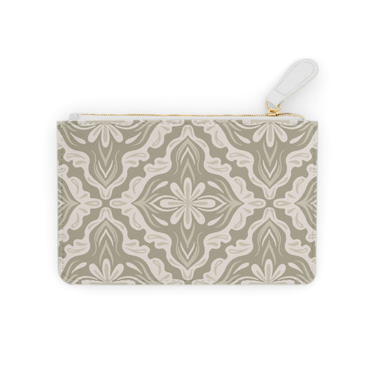 Mini Clutch Bag - Porcelain Petals - Wheat