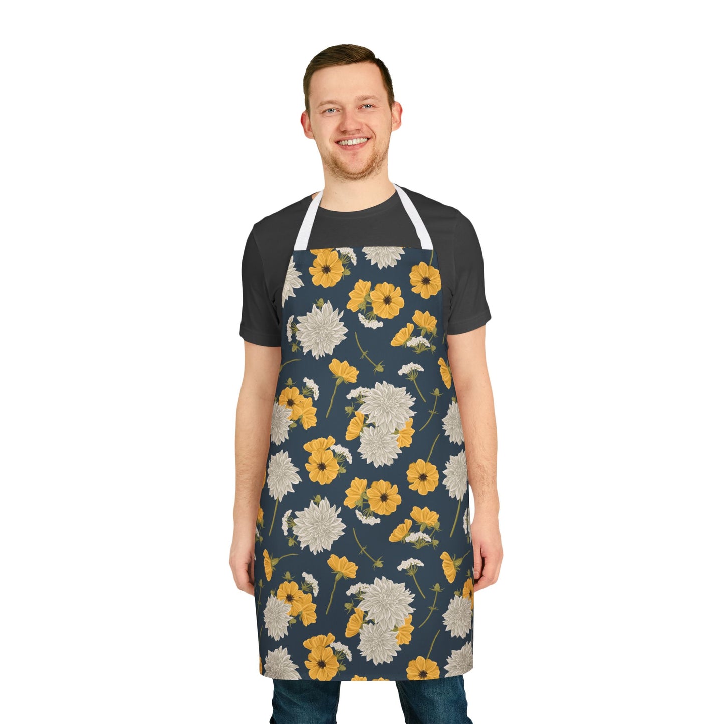Apron - Cottage Buds and Blooms Apron - Denim