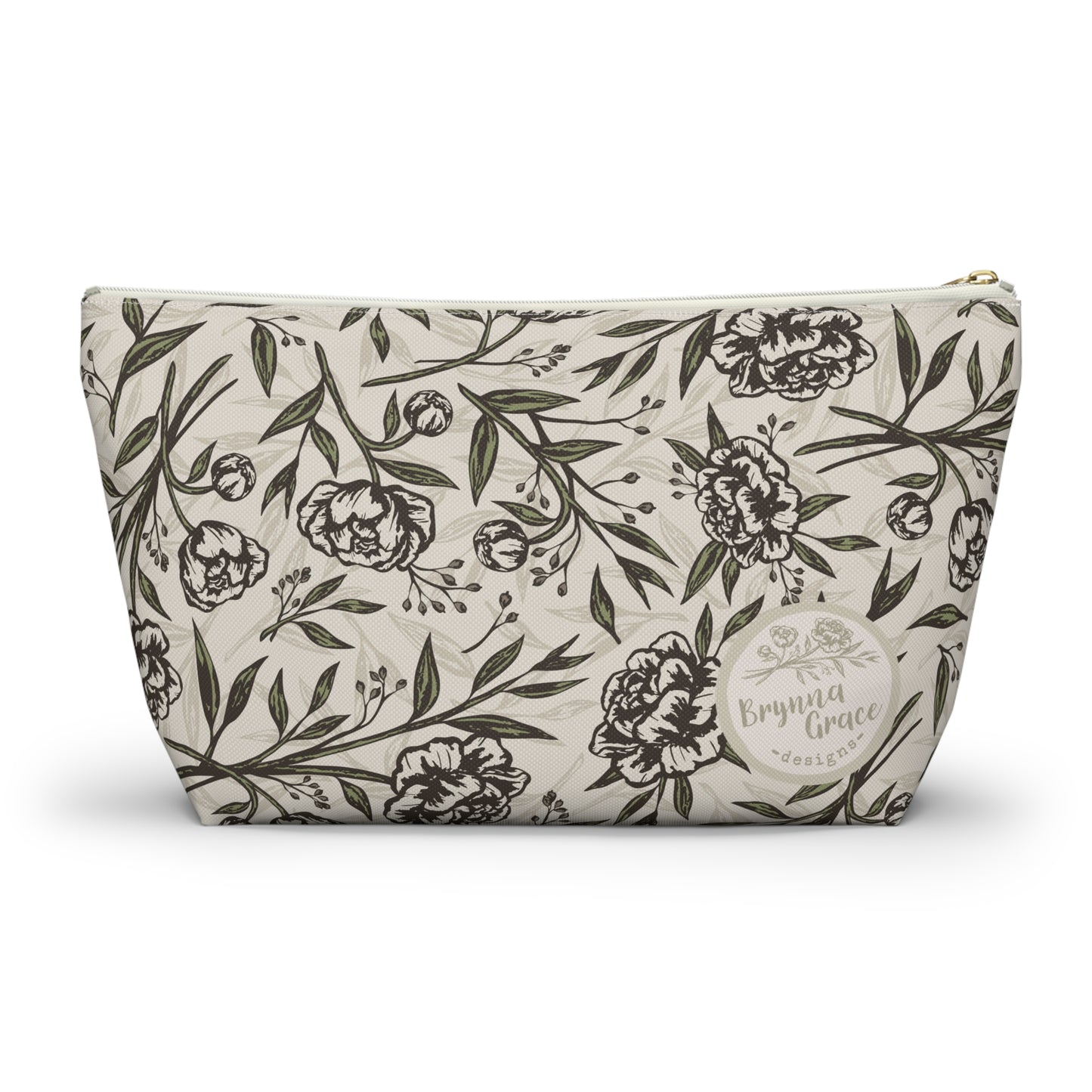 Accessory Pouch w T-bottom - Peony Bliss - Ivory