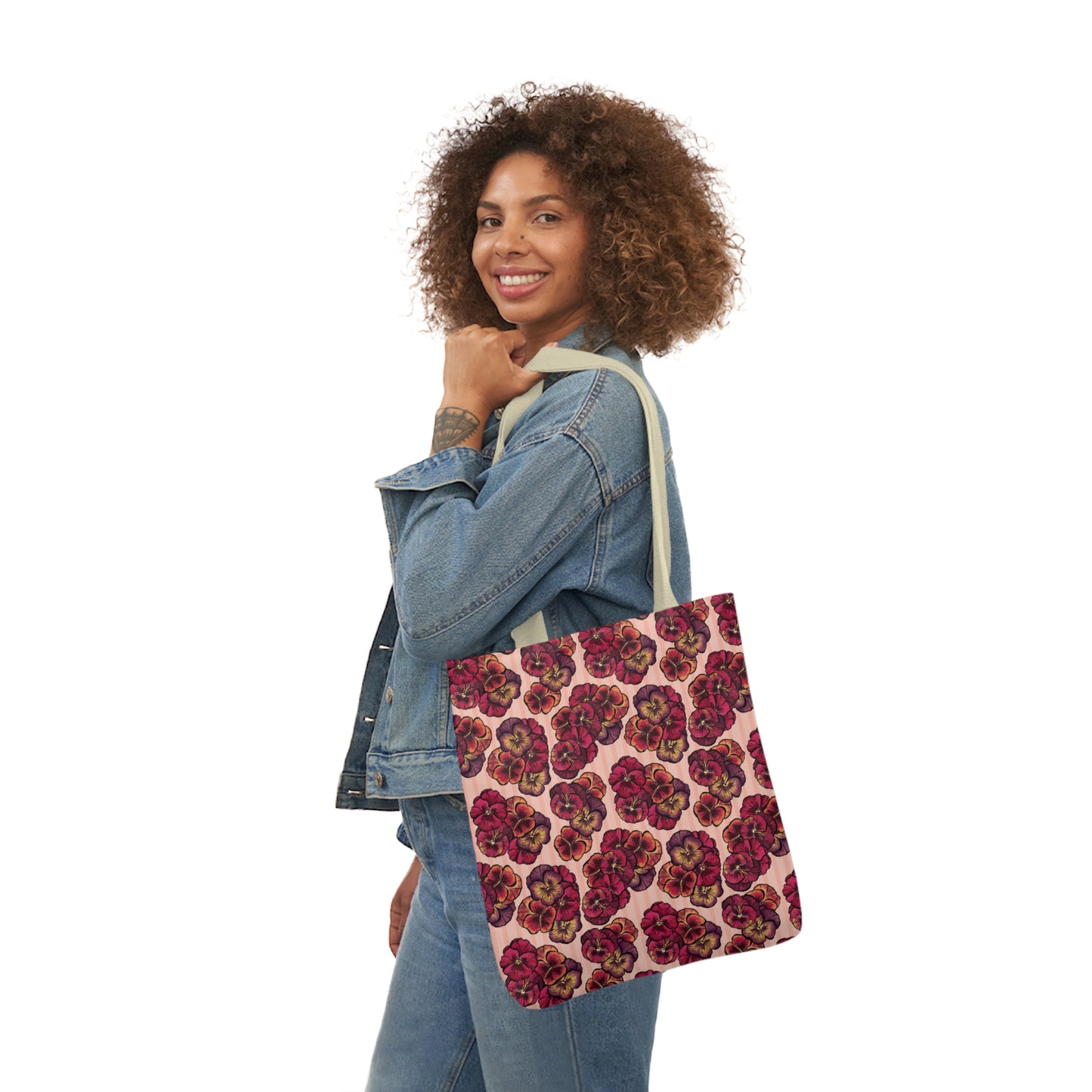 Canvas Tote Bag - Playful Pansies