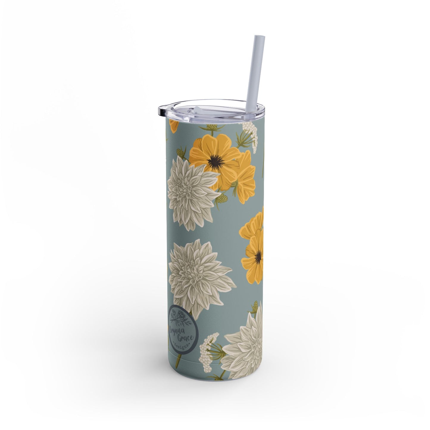 Skinny Tumbler - Buds and Blooms - Cornflower