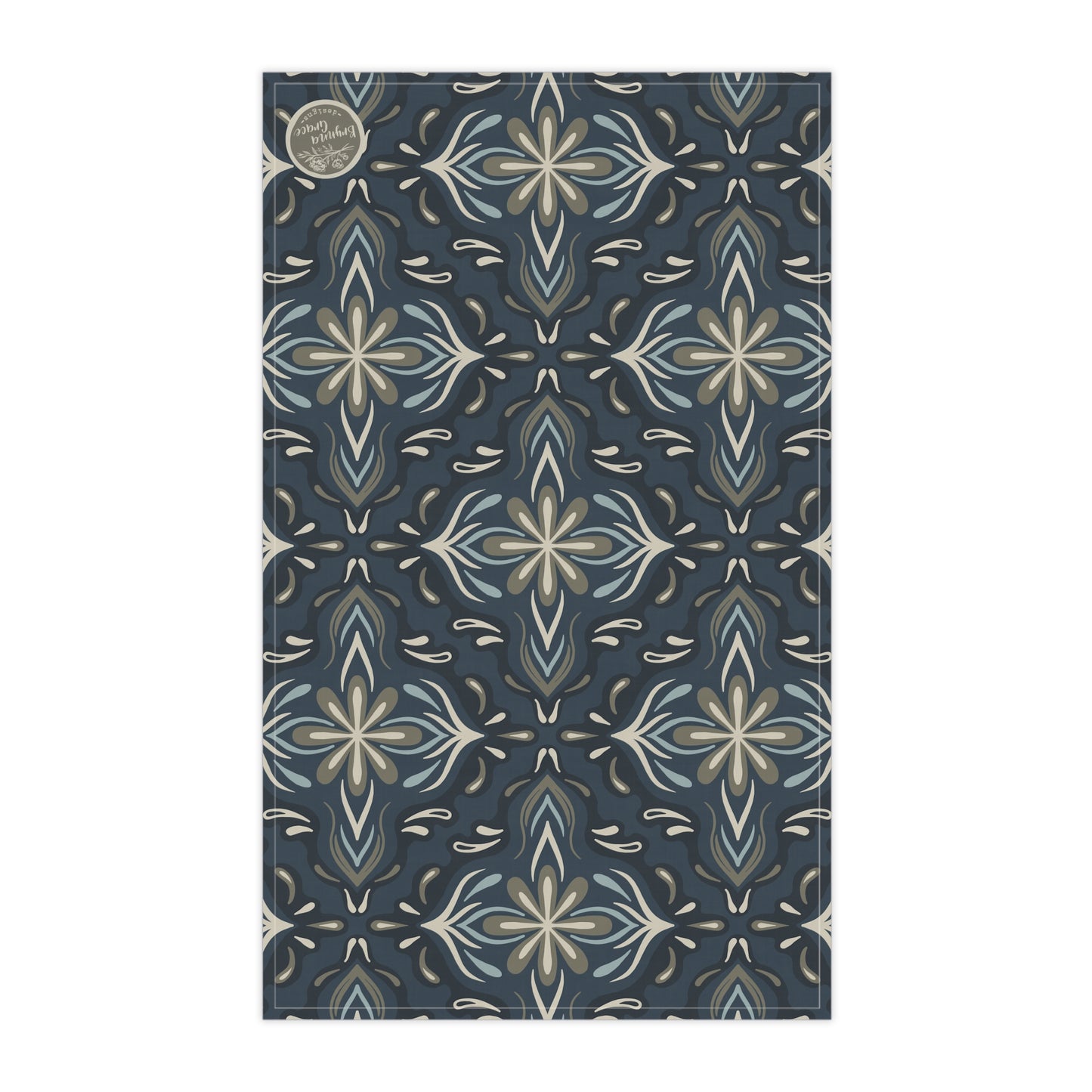 Tea Towel - Porcelain Petals - Denim