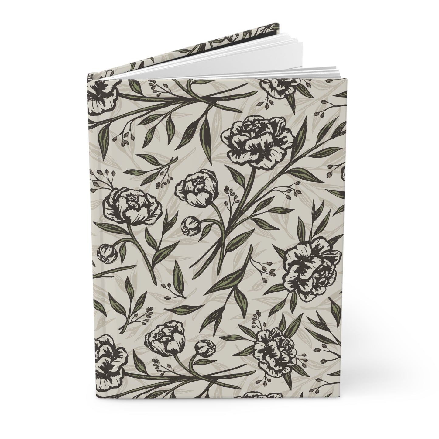 Hardcover Journal - Peony Bliss - Ivory