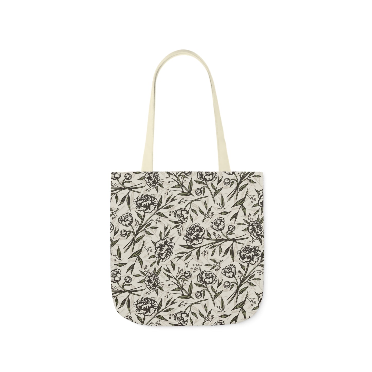 Canvas Tote Bag - Peony Bliss - Ivory