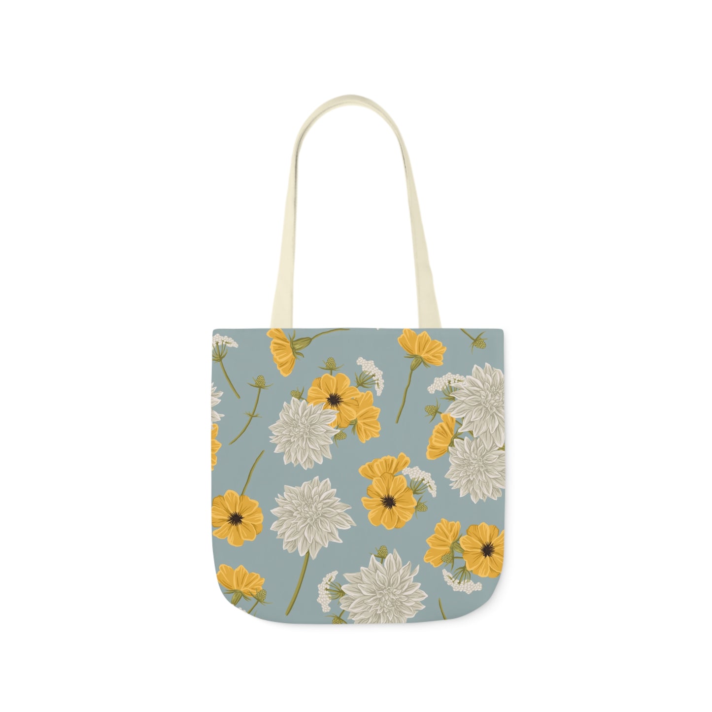 Canvas Tote Bag - Buds and Blooms - Cornflower